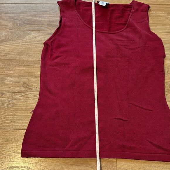 Ann Taylor Loft Red Silk Sleeveless Top Size Medium - Picture 4 of 5